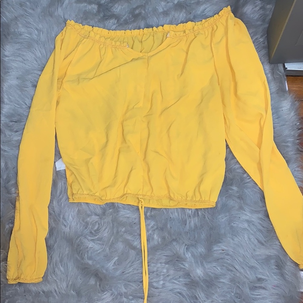 Mustard fashion nova off shoulder top size medium
